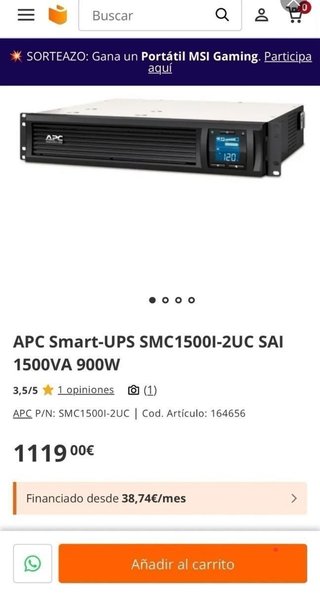 SAI APC Smart-UPS 1500VA SMC15001-2UC