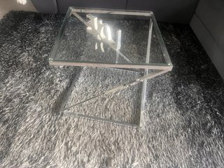 Mesa de centro cristal y metal
