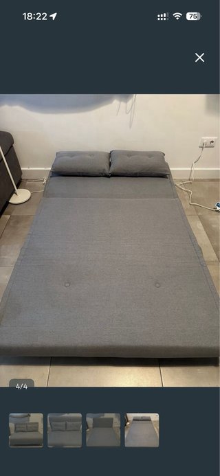 Sofá Cama Gris 120x180 Nuevo