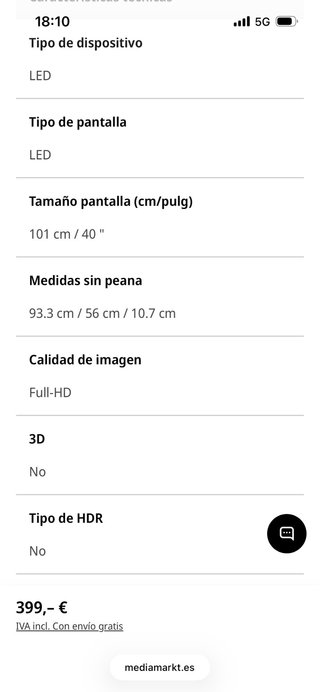 TV LED Toshiba 40 Full HD Smart WiFi