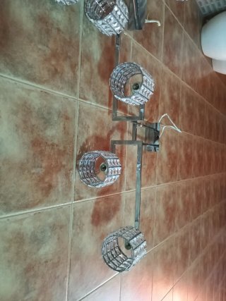 Lámpara de techo de cristal y metal