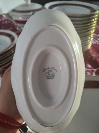 Vajilla Santa Clara Porcelana Roja y Blanca