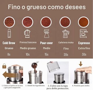 Molinillo Café Eléctrico Acero Inox