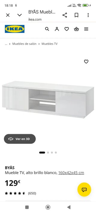 Mueble TV blanco Ikea