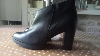 Botines Mimao Piel Tacón Mujer Negro