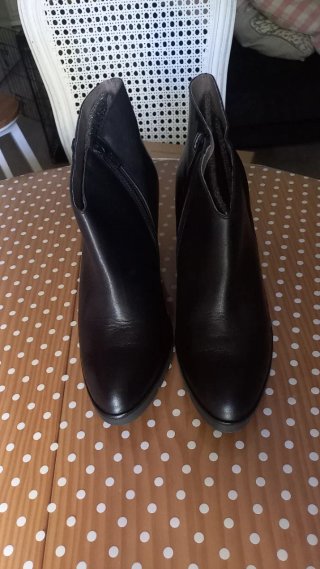 Botines Mimao Piel Tacón Mujer Negro