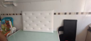 Cabecero polipiel blanco 90x60
