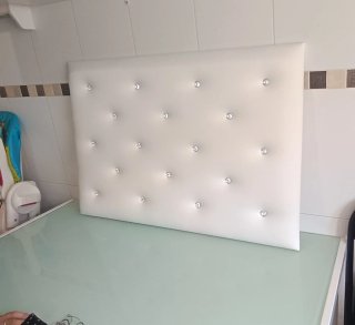 Cabecero polipiel blanco 90x60
