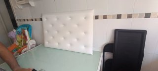 Cabecero polipiel blanco 90x60