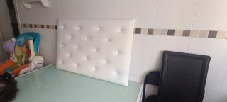 Cabecero polipiel blanco 90x60