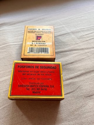 Lote 2 Cajas Cerillas Antiguas