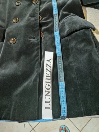 Cappotto Doppio Petto Vintage in Velluto Nero -