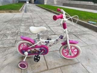 Bicicleta infantil 12 blanca y rosa
