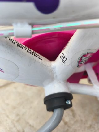 Bicicleta infantil 12 blanca y rosa