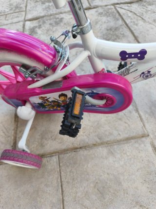 Bicicleta infantil 12 blanca y rosa