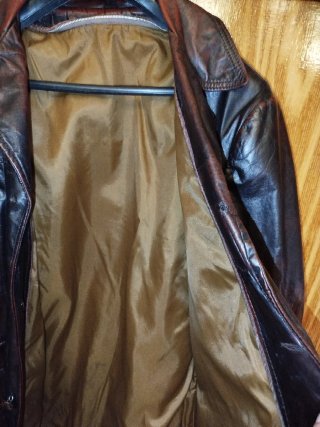 Chaqueta Cuero Vintage Años 70 Marrón