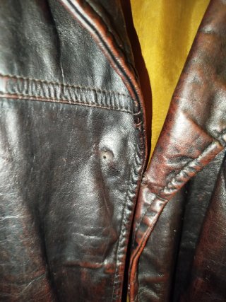 Chaqueta Cuero Vintage Años 70 Marrón