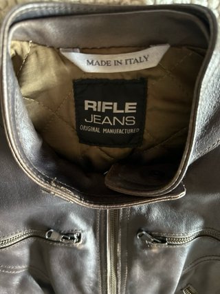 Giacca Pelle Biker Rifle Jeans Tg S