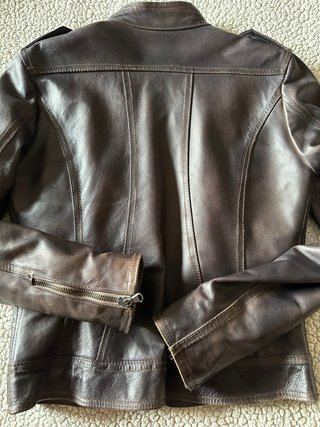 Giacca Pelle Biker Rifle Jeans Tg S