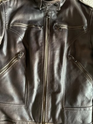 Giacca Pelle Biker Rifle Jeans Tg S
