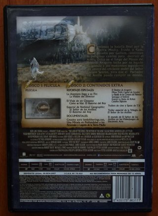 El Señor de los Anillos: El Retorno del Rey DVD