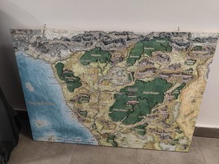 Vinilo Madera Mapa Faerun D&D Fantasía