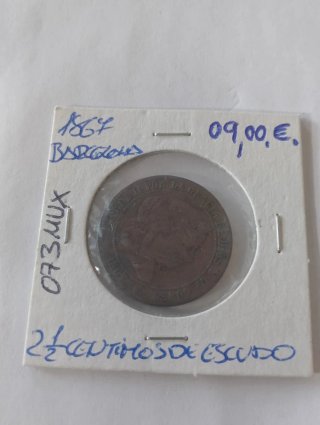 Moneda Isabel II 2 1/2 Escudos 1867