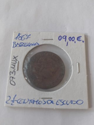 Moneda Isabel II 2 1/2 Escudos 1867