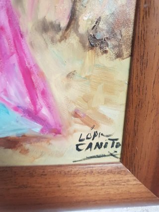 López Cañito Óleo sobre Tablex Firmado