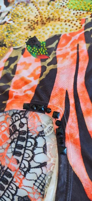 Vestido estampado manga 3/4