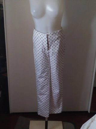 Pantaloni Zara fantasia pois bianchi e blu