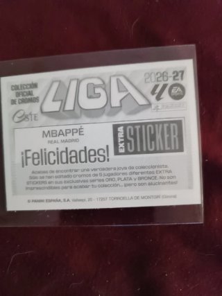 Lote Cromos Kylian Mbappé extra sticker 2026-27
