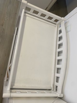 Cambiador bebé madera blanco con almacenaje