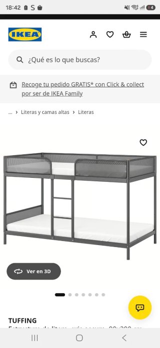 Litera IKEA gris y blanca