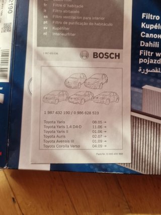 Filtro habitáculo Bosch M 2190