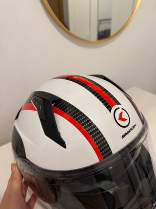 Casco de moto SMOKK blanco y negro