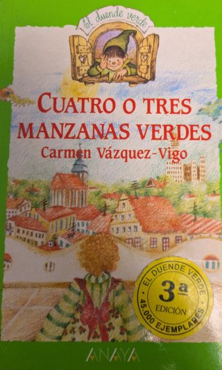 Cuatro o tres manzanas verdes