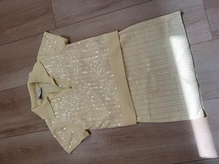 Conjunto punto lentejuelas Zara