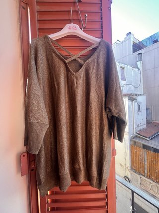 Jersey oversize marrón y dorado T.XL