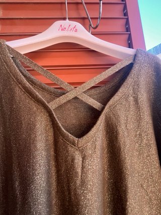 Jersey oversize marrón y dorado T.XL