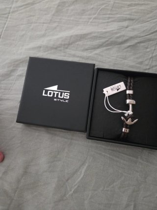 Pulsera Lotus Style Hombre Cuero Marrón Ancla
