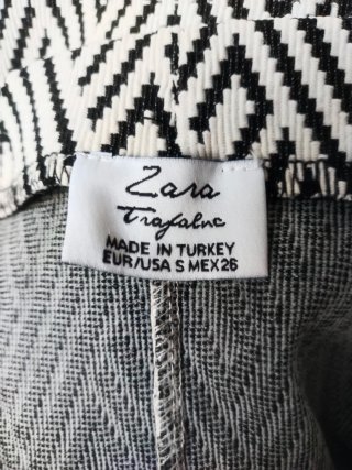Falda Midi Zara Punto Jacquard Geométrico