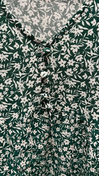 Vestido de verano largo verde floral