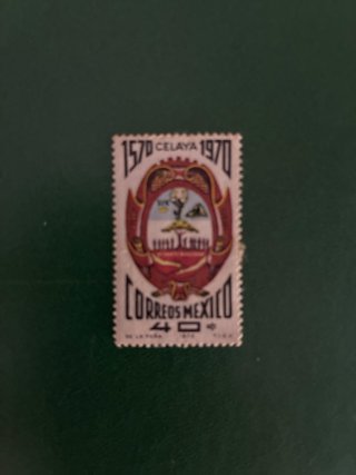 Sello Correo Celaya 1570-1970 4 Pesos