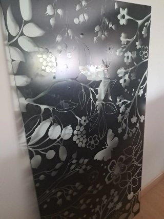 Tapa de mesa de cristal con diseño
