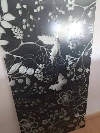 Tapa de mesa de cristal con diseño