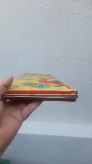 Scatola Latta Vintage Bambini Pittura Acquerelli