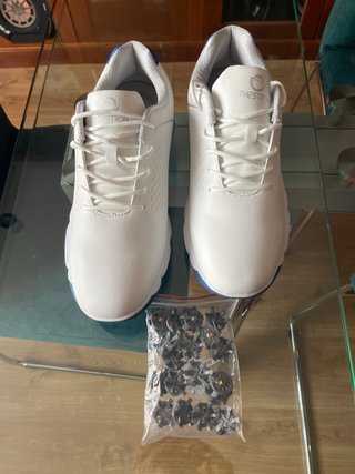 Zapatos de golf  blancos y azules