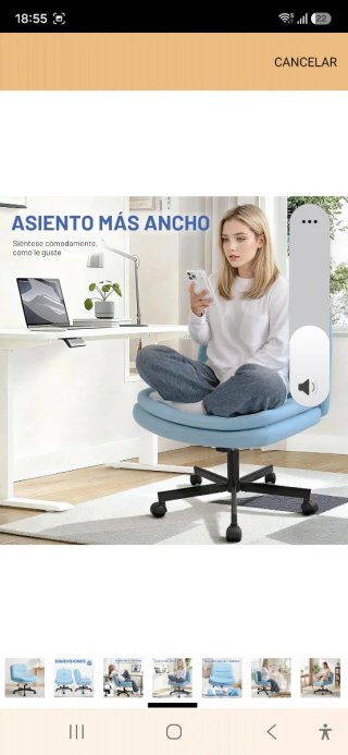 Silla de oficina azul sin estrenar