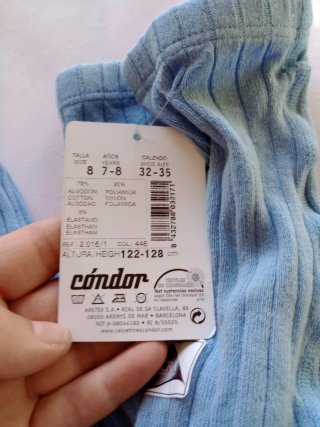 Leotardos Panty Condor Talla 8 Azul